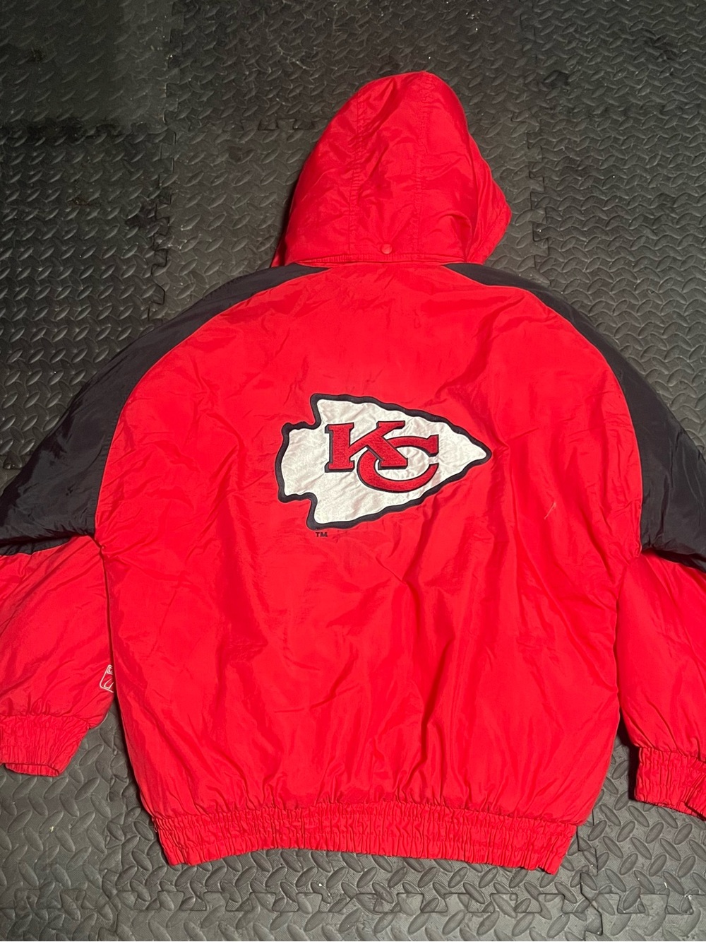 LOGO 7 Red and Black Kansas City Chiefs Hooded Bomber Jacket